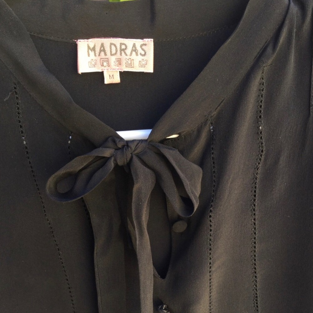 100% silk black Madras blouse - Picture 4 of 4